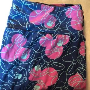 LulaRoe Disney Minnie head leggings. TC.